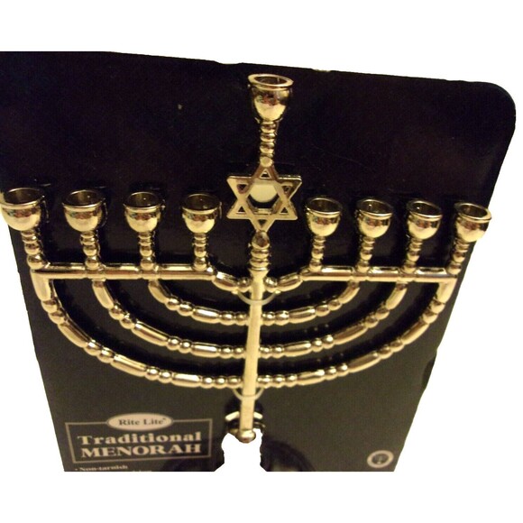 Menorah Hanukkah Chanukah Non Tarnish Silver Rite Lite New - Picture 2 of 3